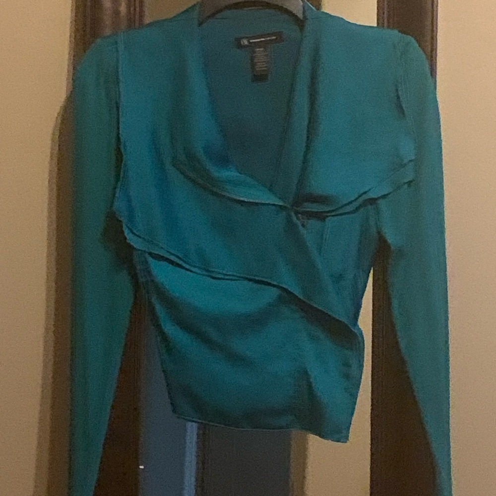 INC International Concepts cascading teal light jacket.